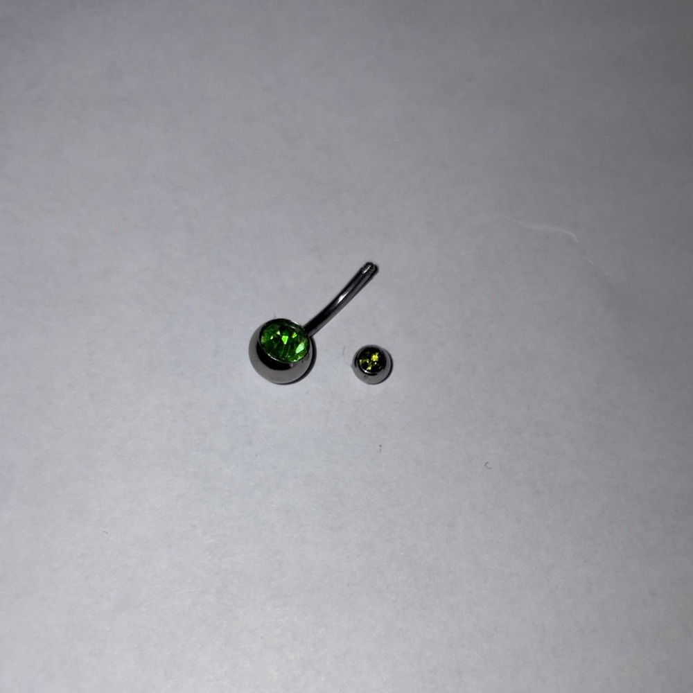 Green Gem Belly Button Ring brand new
